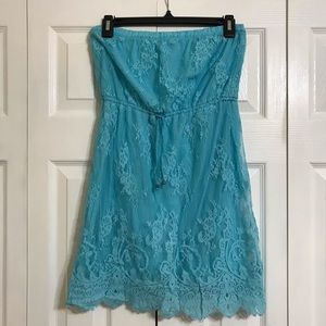 Blue Strapless Summer Dress
